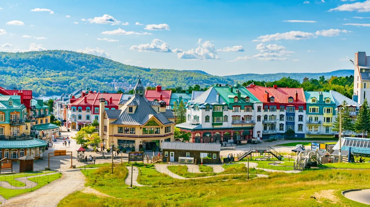 The village is identified as Mont-Tremblant in Quebec, Canada