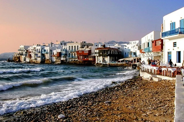 Aerial view of Mykonos, Greece