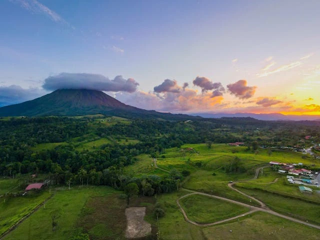 Volcano landscape in Costa Rica