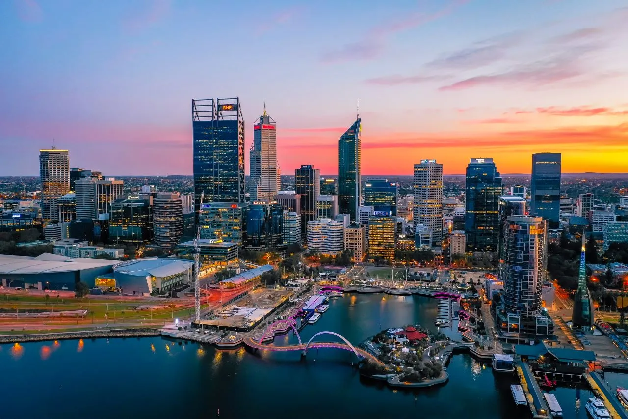 Perth city skyline for a destination guide