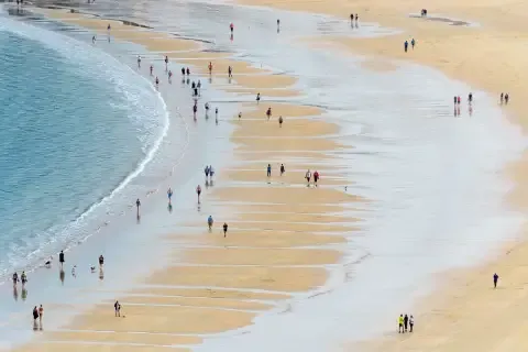 La Concha beach in San SebastiAAn, Spain