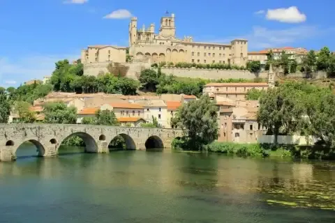 CathAAAAdrale Saint-Nazaire and the Pont Vieux (Old Bridge) in France featured