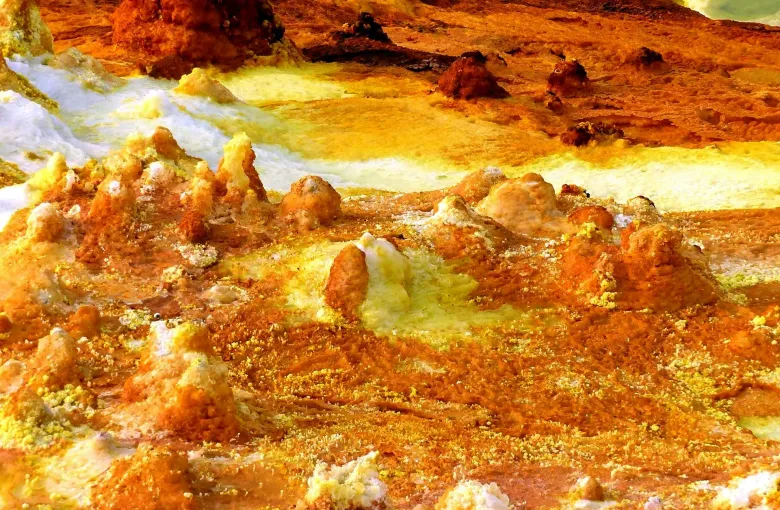 Ethiopia, featuring multi-colored mineral formations