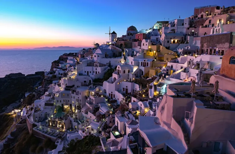 Village of Oia on the island of Santorini, Greece
