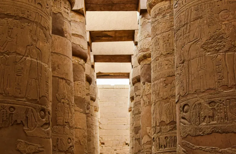 Ancient Egyptian columns for a destination guide