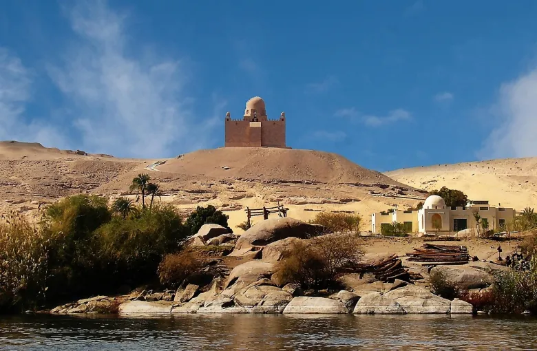The city of Aswan on the Nile River in southern Egypt, gateway to Nubian culture and the Abu Simbel temples