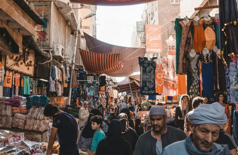 Bustling Cairo market