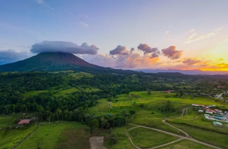Volcano landscape in Costa Rica
