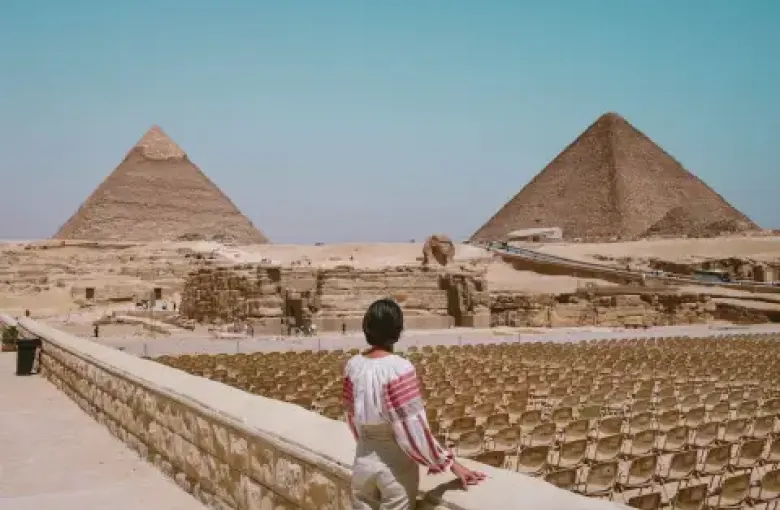 The Pyramids of Giza at sunset, one of the Seven Wonders of the Ancient World on an Egypt heritage tour with LABUSA Travel