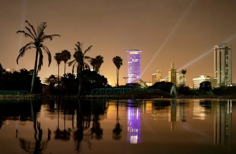 Nairobi Skyline at Night for a destination guide