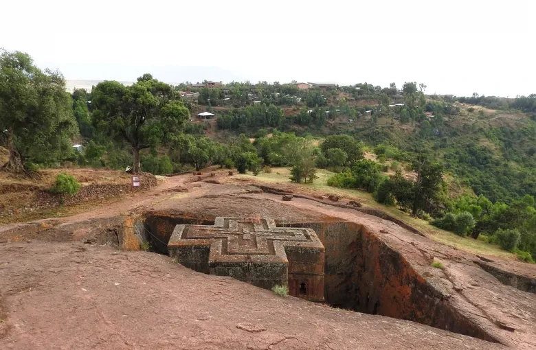 The rock-hewn church of Bete Giyorgis for a destination guide
