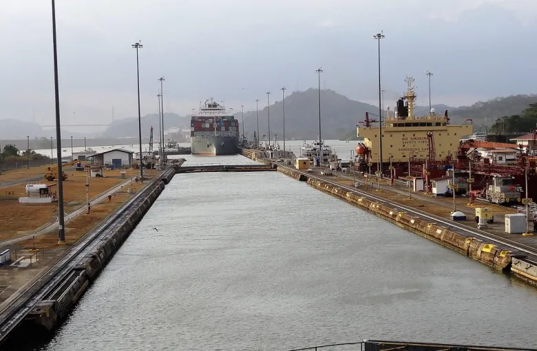Ship Transiting through Panama Canal for a destination guide